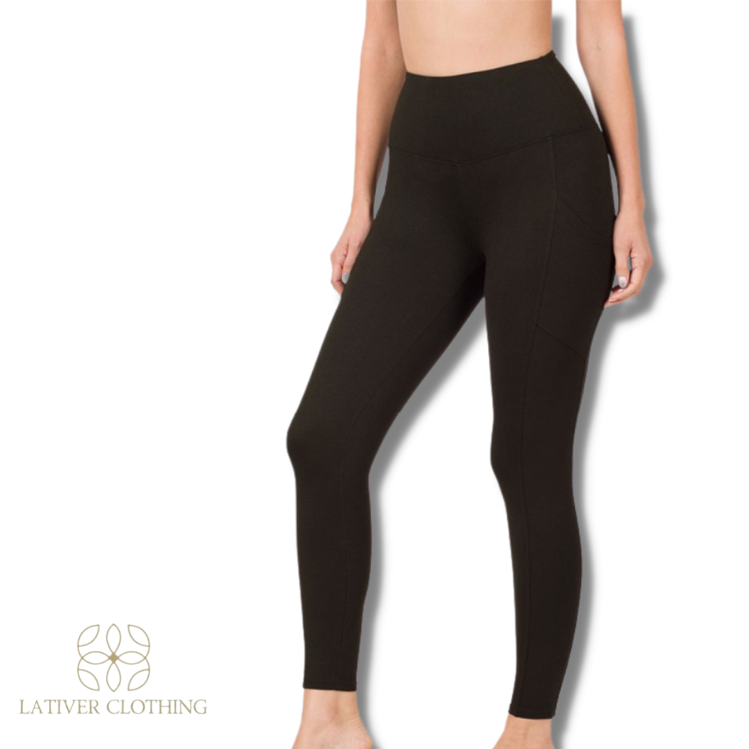 Zenana Leggings with Pockets - Classic Black – Lativer Clothing